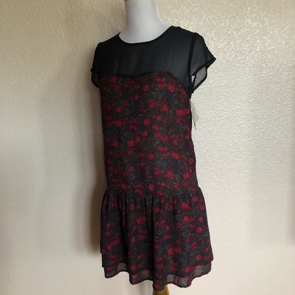 Denim & Supply Ralph Lauren Floral Mesh Mini Ruffle Dress M - Picture 5 of 8